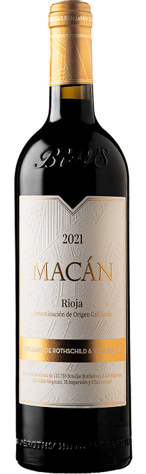 botella de vino macan rioja