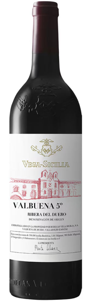 botella vino tinto valbuena 5 año bodega vega sicilia ribera duero españa